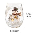 thumbnail image 2 of OCCOA Christmas Stemless Wine Glass 10oz Festive Holiday Printed Drinking Cup Clear Glass Tumbler for Table Party Home Decor Gift for Family Xmas Present, A, 2 of 6