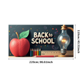 thumbnail image 1 of Back to School Themed Banner with Apple Pencils Microscope and Light Bulb Elements Background Party Decorations for School Events Classroom Decor Photo Backdrop, 1 of 4