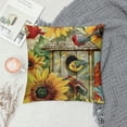 thumbnail image 2 of BCIIG Fall Farmhouse Decor Throw Pillow Covers Autumn Harvest Cute Red Cardinal Birds Vivid Sunflowers Maple Leaves Romantic Butterfly Cotton Linen Cushion Cover for Sofa Car, 2 of 5