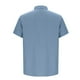 thumbnail image 4 of Blusa y camisa de manga corta con cuello vuelto para hombre, color liso, informal, holgada, con botones y bolsillo, blusa de manga corta con cuello vuelto, blusa de poliéster para hombre, 4 of 5