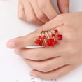 thumbnail image 2 of Big CZ Crystal Statement Wedding Ring for Women Birthstone Cubic Zirconia Balls Fashion Spring Gemstone Open Band Wrap Birthday Valentine's Day Cocktail Party Rings Dainty Jewelry Gifts, 2 of 6