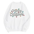 thumbnail image 5 of TTUHYWXI Women's Merry Christmas Oversized Pullover Sweatshirt With Lights - Holiday Xmas Sweater Top (White, XL), 5 of 6