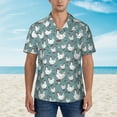 thumbnail image 5 of Uemuo Funny Chicken Printed Regular Fit Short Sleeve Casual Hawaiian Shirt for Men,Aloha shirt,Tropical shirt,Floral print shirt,Vacation Beach shirt-Medium, 5 of 9