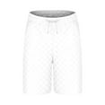 thumbnail image 3 of Men's Jacquard Checkerboard Shorts Drawstring Elastic Waist Athletic Gym Sports Running Shorts with Pockets, 3 of 5