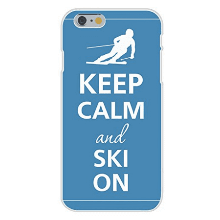 Apple iPhone 6+ (Plus) Custom Case White Plastic Snap On - Keep Calm and Ski On Downhill Skier