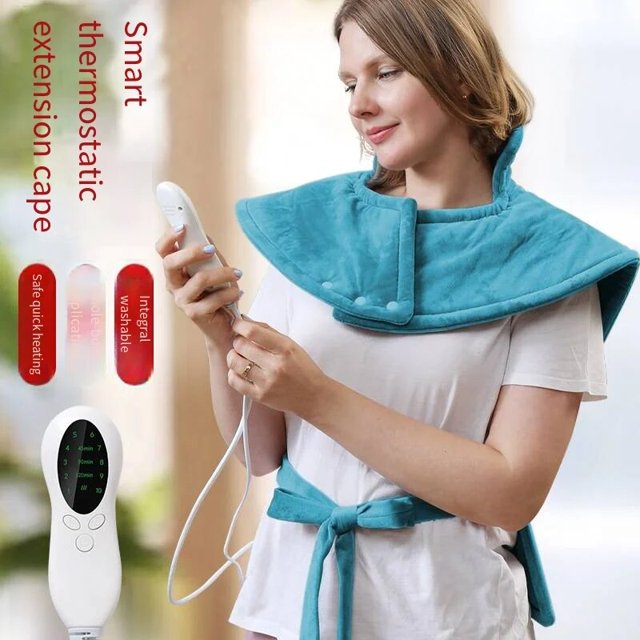 Manta térmica eléctrica para aliviar el dolor de espalda, chaleco calefactado, esterilla Electro, manta térmica cálida de invierno para el cuello, 220V, navidad
