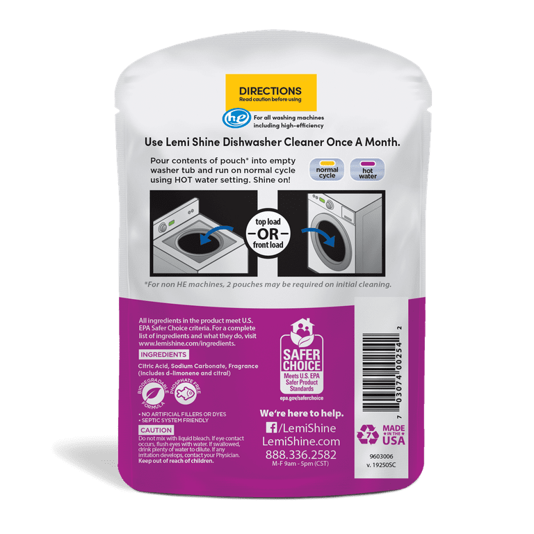 Lemi Shine Washing Machine Cleaner, Single Use, Refresh & Clean