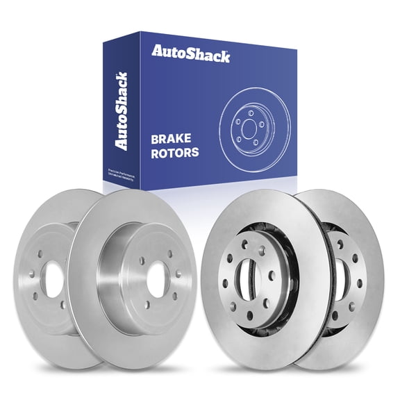 AutoShack Front Vented & Rear Solid Brake Rotors 4-PC Set Replacement for 2014-2016 Chevrolet Spark EV