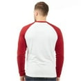thumbnail image 6 of Men's Long Sleeve Crew Neck Casual Dynamic Cotton Raglan T Shirts, Red/White M, 1 Pack, 6 of 7