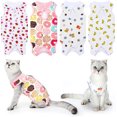 thumbnail image 1 of 4 Pieces Cat Recovery Suits Recovery Body Wraps Breathable Kittens Recovery Clothes for Cats Small Dogs Abdominal Recovery Weaning, 4 Styles (4pcs) XL, 1 of 7