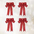 thumbnail image 6 of Set of 4 Christmas Bowknot Ribbons 23cm - Festive Holiday Decor for Tree Ornaments, Wrapping, and Seasonal Decorations, 6 of 7