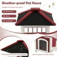 thumbnail image 3 of Pefilos 41" 2-Story Wooden Cat House with Asphalt Roof and Rain Curtain, Outdoor Cat Shelter, Feral Rainproof Kitty Cat Condo, Red, 3 of 7