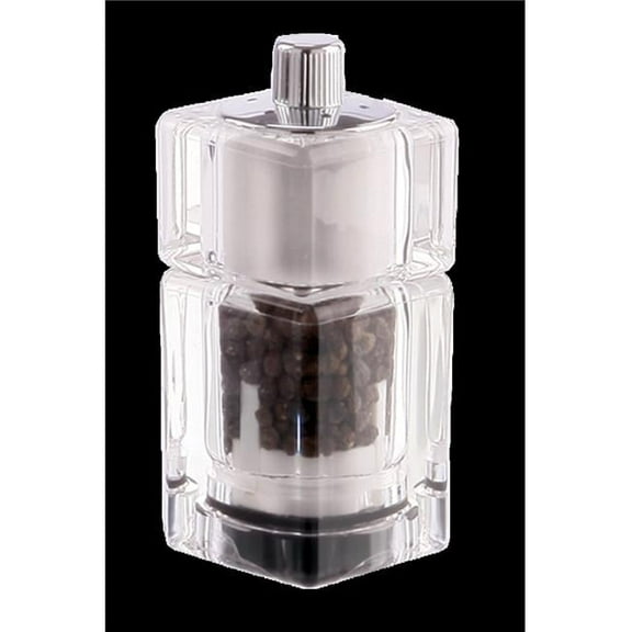 Chef Specialties 1550 Clear 3.5 Cubic Pepper Mill / Salt Shaker Combo"