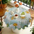 thumbnail image 4 of Round Tablecloth 60 Inch Wrinkle Free Daisy Table Cover Reusable for Kitchen Dining, 4 of 5