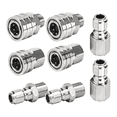 thumbnail image 1 of Kit de Connexion Rapide pour Nettoyeur Haute Pression, Raccords de Connexion Rapide 3/8 Pouces, Ensemble d'Adaptateurs en Acier Inoxydable, Filetages Femelles et Mâles, 1 of 6