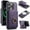 Purple, variant on ELEHOLD Case for iPhone 15 Pro Max, Detachable RFID Magnetic Wallet Case with Ring Stand & Card Holder,Black