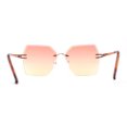 thumbnail image 4 of SA106 Womens Angular Beveled Rimless Butterfly Sunglasses Gold Orange Yellow, 4 of 4