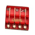thumbnail image 3 of 4 Piezas Cucharas de Comedor Temáticas de Navidad Vajilla con Colgantes de Navidad Caja de Regalo Cucharillas para Fiesta de Inauguración de Navidad rosa Baoblaze cuchara de cena, 3 of 8