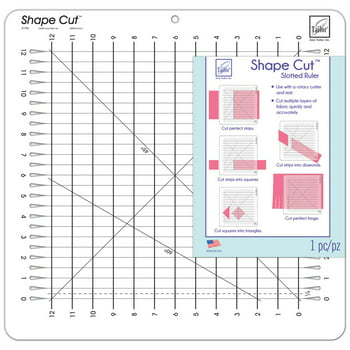 June Tailor Shape Cut 16" x 16.5" Ruler for Rotary Cutting and Quilting