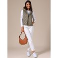 thumbnail image 2 of DARING DIVA Women's Lightweight Hooded Puffer Vest Quilted Short Coat M Grey, 2 of 7