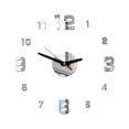 thumbnail image 3 of opvise 3D Acrylic Mirror Effect Wall Clock DIY Sticker Mural Decal Home Bedroom Decor Silver, 3 of 8
