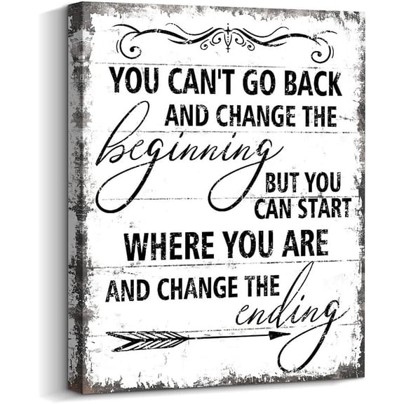 Black and White Inspirational Wall Art Office Decor, Rustic Motivational Wrapped Canvas Art Prints for Bedroom | Living Room | Office | Classroom, 12x16 Inch