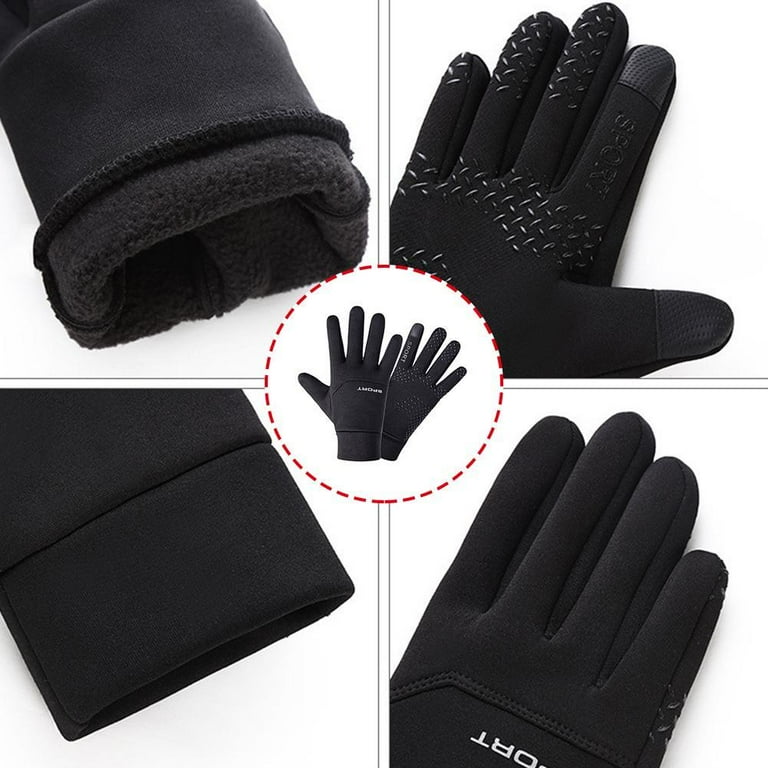 Football Gloves Men Waterproof Thermal Grip Outfield Field Sports Pla Hot C0K7