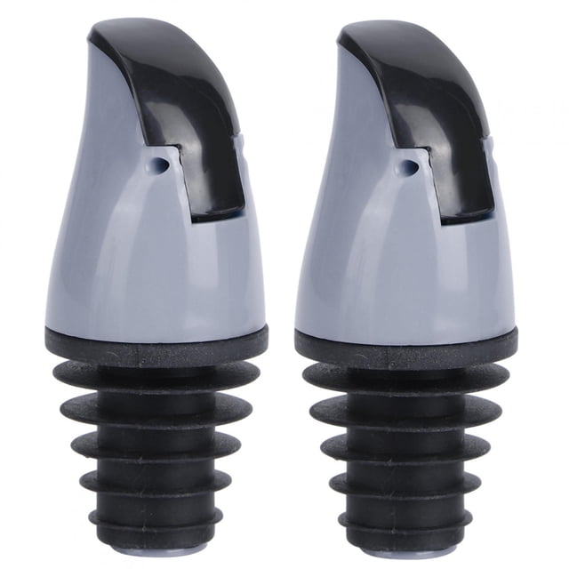 2 tapones para verter aceitera, para vino, salsa de soja y vinagre, accesorio de cocina, color gris