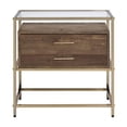 thumbnail image 4 of ACME Knave Rectangular Accent Table in Walnut and Champagne, 4 of 6