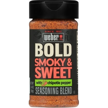 Weber BOLD Smoky & Sweet Seasoning with Chipotle Pepper, Seasoning Blend, 6.4 oz Bottle