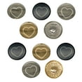 thumbnail image 1 of Heart Hollow Set of 10 Metal 0.6" (15mm) Sewing Shank Round Buttons - Black Color, 1 of 5