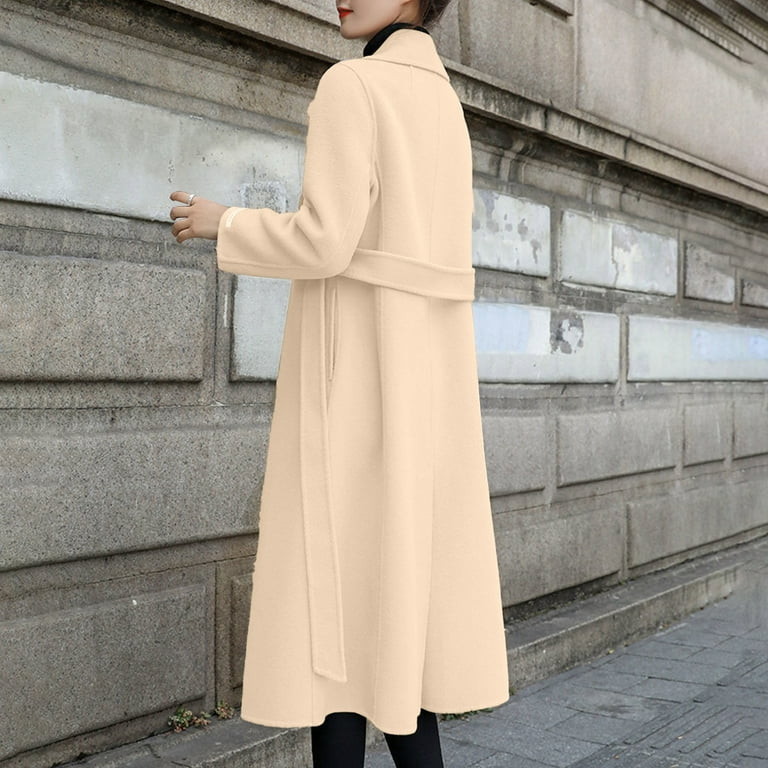 Street British Style Solid Bandage Turndown Collar Outerwear Street British Style Solid Bandage Turndown Collar Outerwear
