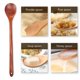 thumbnail image 4 of Juego de cucharas de madera para cocinar, mango largo de 13 pulgadas, para mezclar, revolver, hornear y servir, 6 piezas de utensilios de cocina, 4 of 4