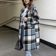 thumbnail image 6 of Tqcoqu Long Wool Blend Jacket for Women, Hooded Plaid Coat Oversized Button Down Shacket 2026 Fall Winter Casual Warm Trench Coats, 6 of 9