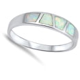 thumbnail image 4 of CHOOSE YOUR COLOR White Simulated Opal Wholesale Geometric Ring .925 Sterling Silver Band CZ Female Size 9, 4 of 4