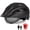 BK-L, variant on FUNWICT Adult Bike Helmet with Visor and Goggles for Men Women Mountain Road Bicycle Helmet Rechargeable Rear Light Cycling Helmet