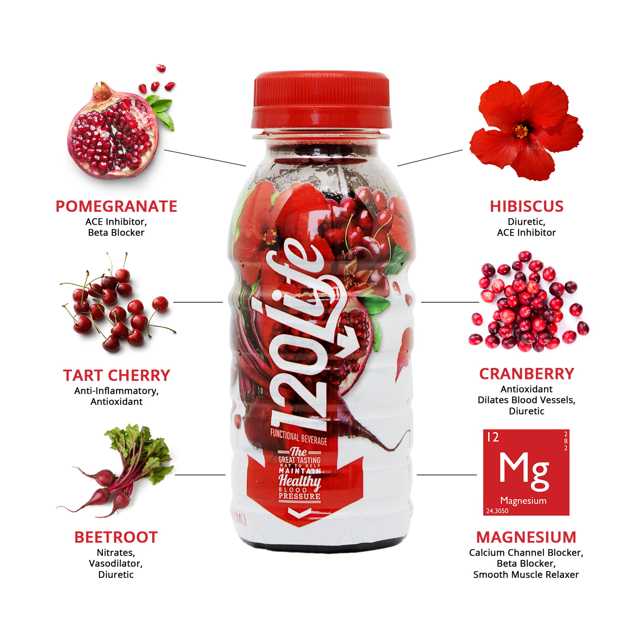 120/Life Natural Juice Drink for High Blood Pressure 8 Oz Bottle (28 Pack)  