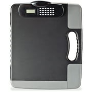 Officemate Portable Clipboard Storage Case with Calculator, Charcoal (83302)
