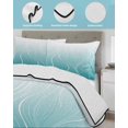 thumbnail image 4 of Aqua Blue Geometric Twin Size Down Alternative Comforter, Lightweight Comforter Quilt Bedding Set with Pillow Shams Modern White Stripe Distortion Art All Seasons Bed Comforter Duvet Insert 68"x86", 4 of 7