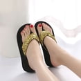 thumbnail image 3 of Leozcaa Women Arch Support Flip Flops Comfortable Casual Summer Beach Thong Sequins Anti-Slip Slide Sandals, 3 of 5