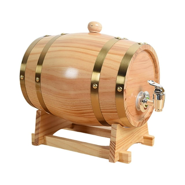 Barril de madera, cubo de vino, regalo de decoración, Vintage, barril de cerveza, barril de vino para almacenamiento de brandy, licores, mesa familiar Madera de 15 litros.