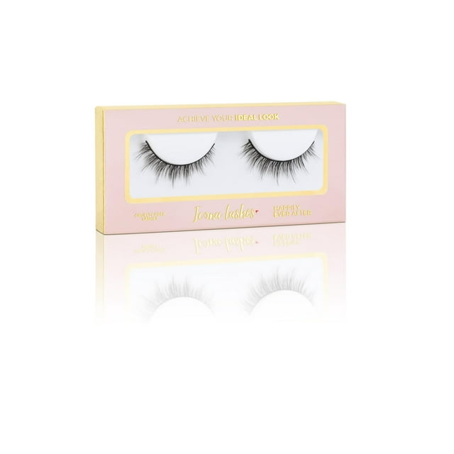 Pack de pestañas postizas Icona Lashes - Extensiones de pestañas postizas - Suaves y esponjosas con puntas cónicas y banda de calidad profesional - Hechas a mano, veganas, reutilizables - Negro natura