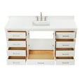 thumbnail image 6 of ARIEL 67" White Single Bathroom Vanity with 1.5" Edge Pure White Quartz Countertop & Splash, 1 Rectangular Sink, 2 Soft Closing Doors, 9 Full Extension Dovetail Drawers, Brushed Nickel, 6 of 8