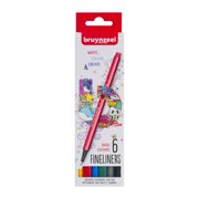 Bruynzeel Fineliner Pen Set, 6-Pen Basic Colors Set