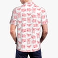 thumbnail image 4 of Balery Kawaii Pigs Printed Men’s Short Sleeve Polo Shirt, Midweight Men's Shirt,Golf Polo shirts -Medium, 4 of 9