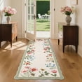 thumbnail image 2 of Garvee 2'x6' Floral Runner Rug Botanical Scalloped Rugs for Hallway, Washable Rug with Non Slip TPR Backing for Bedroom Dining Room Home Decor, Camel, 2 of 6