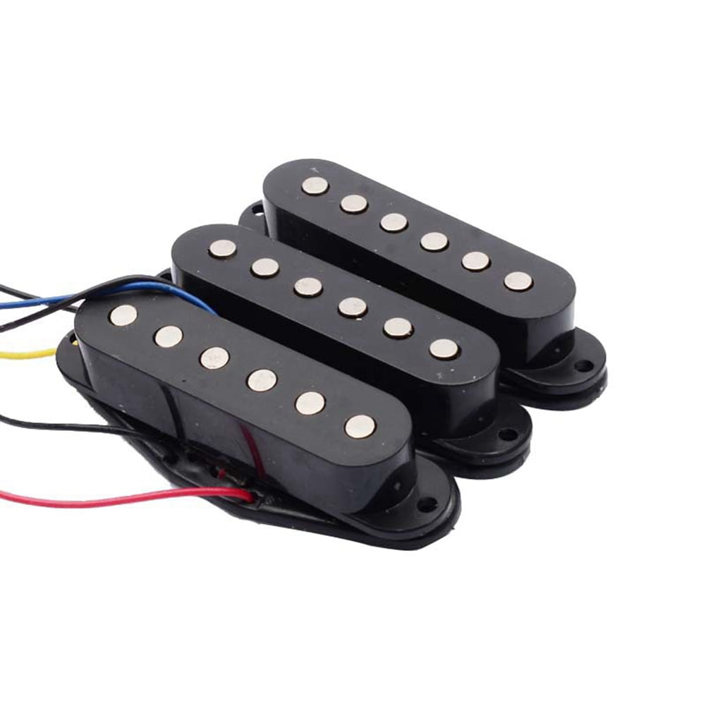 2Pcs Electric Guitar Pickup Wiring Harness Prewired 5-Way Switch Sss Pickup for Electric Guitar - Black & White