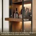 thumbnail image 3 of 23.6'' Glass Display China Cabinet With Pull-Out Bar Shelf, Dining Cabinet With Glass Doors and Wireless LED Light, 3 of 10