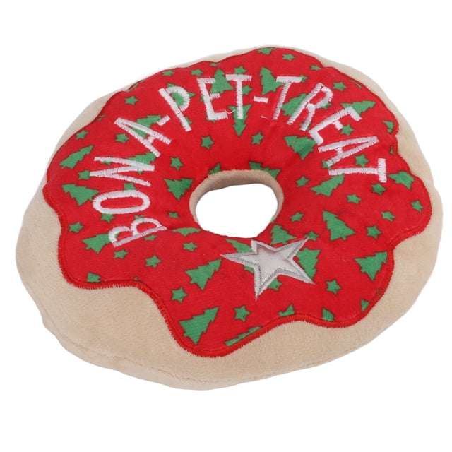 Juguete para rechinar los dientes del cachorro, juguete para mascotas Donut, juguete navideño para perros, juguete para mascotas Donut, diseño revolucionario