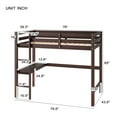 thumbnail image 4 of Aukfa Twin Loft Bed with Built-in Desk for Kids Teens Dorm, Wooden, Espresso, 4 of 8
